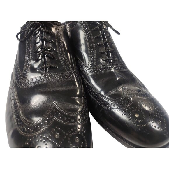 Florsheim Men\'s Lexington Wingtip Oxford Tie Lace Dress Shoes Black Leather 12 D